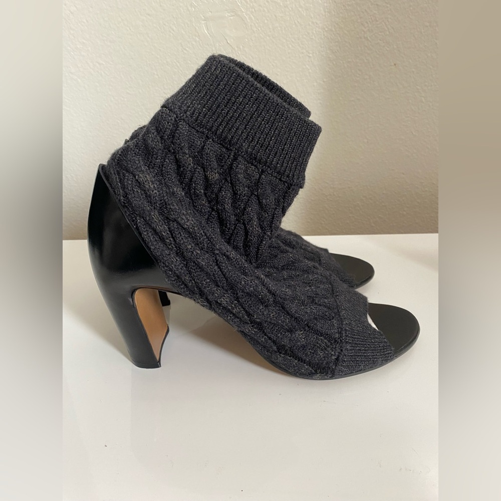 Maison Margiela Cable Knit Open Toe Ankle Boot